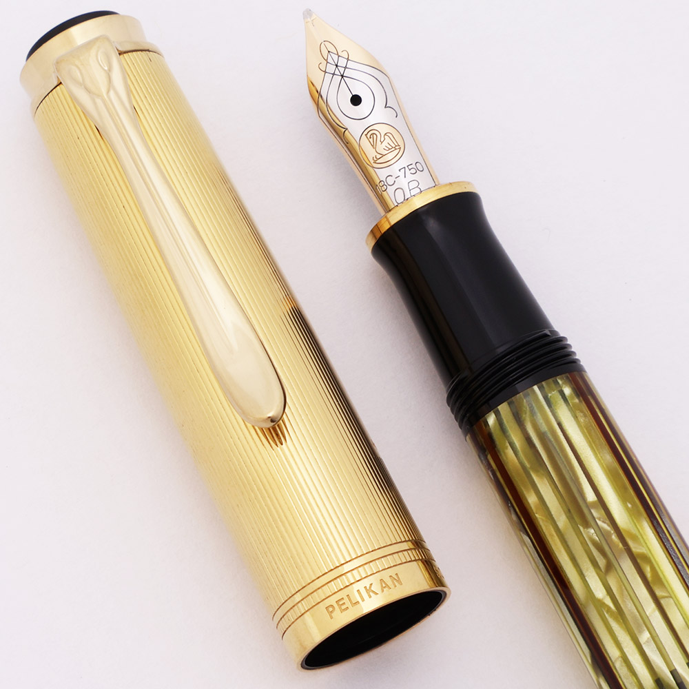 Pelikan M450 (2004-2006) Fountain Pen - Lt Green Tortoise w